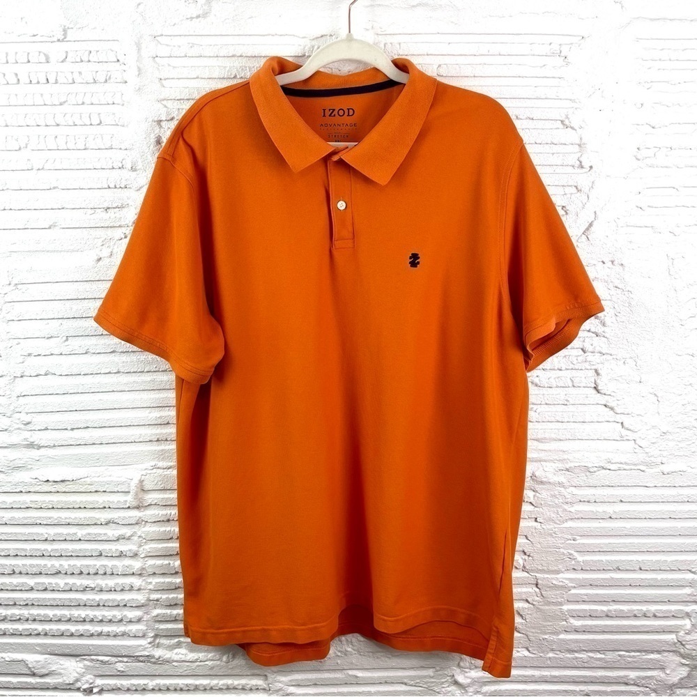Izod Advantage Performance Natural Stretch Orange‎ Polo Size XXL